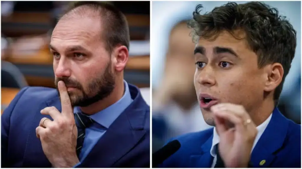 Eduardo Bolsonaro compartilha crítica a Nikolas Ferreira e acusa deputado de tentar "se livrar" do ex-presidente